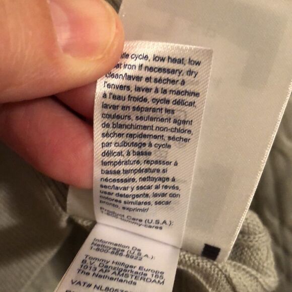 Tommy Hilfiger S Light Gray Silver Cable Knit Light Cotton Crewneck Sweater - Picture 9 of 9